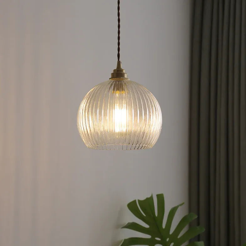 Kugel Pendelleuchte Glas nordisch Retro Vollkupfer Glas - Clowas.de