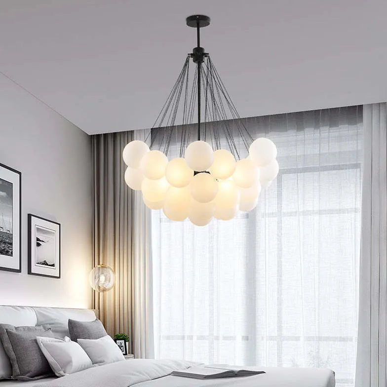 Kugel Pendelleuchte Weiß modernes elegantes Design Nordic - Clowas.de