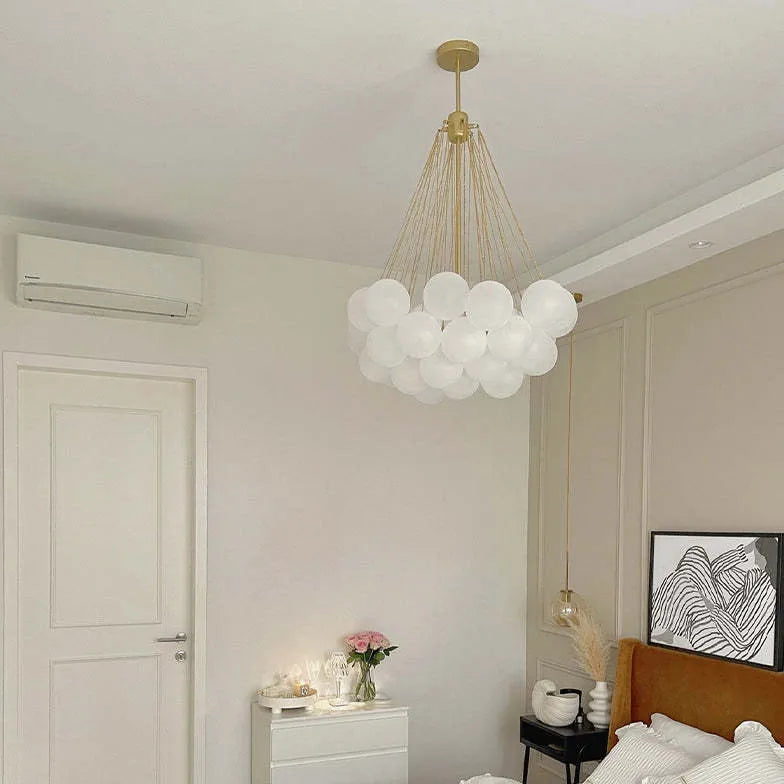 Kugel Pendelleuchte Weiß modernes elegantes Design Nordic - Clowas.de