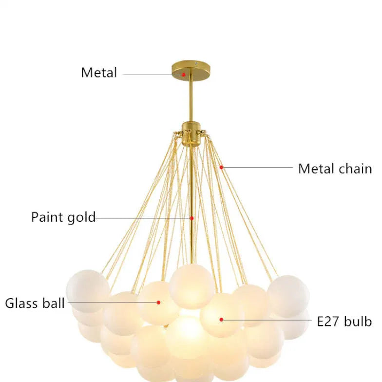 Kugel Pendelleuchte Weiß modernes elegantes Design Nordic - Clowas.de
