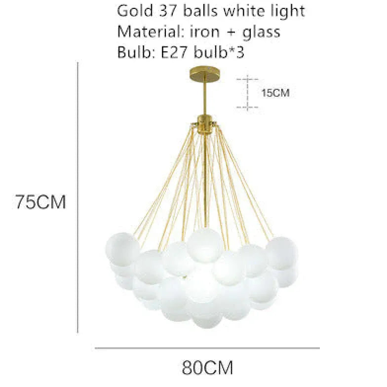 Kugel Pendelleuchte Weiß modernes elegantes Design Nordic - Clowas.de