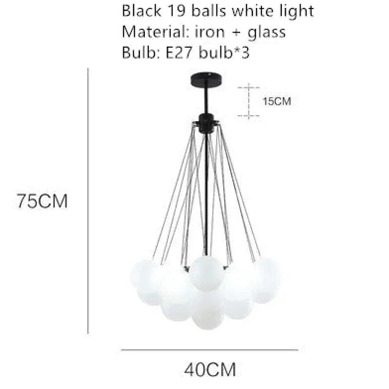 Kugel Pendelleuchte Weiß modernes elegantes Design Nordic - Clowas.de