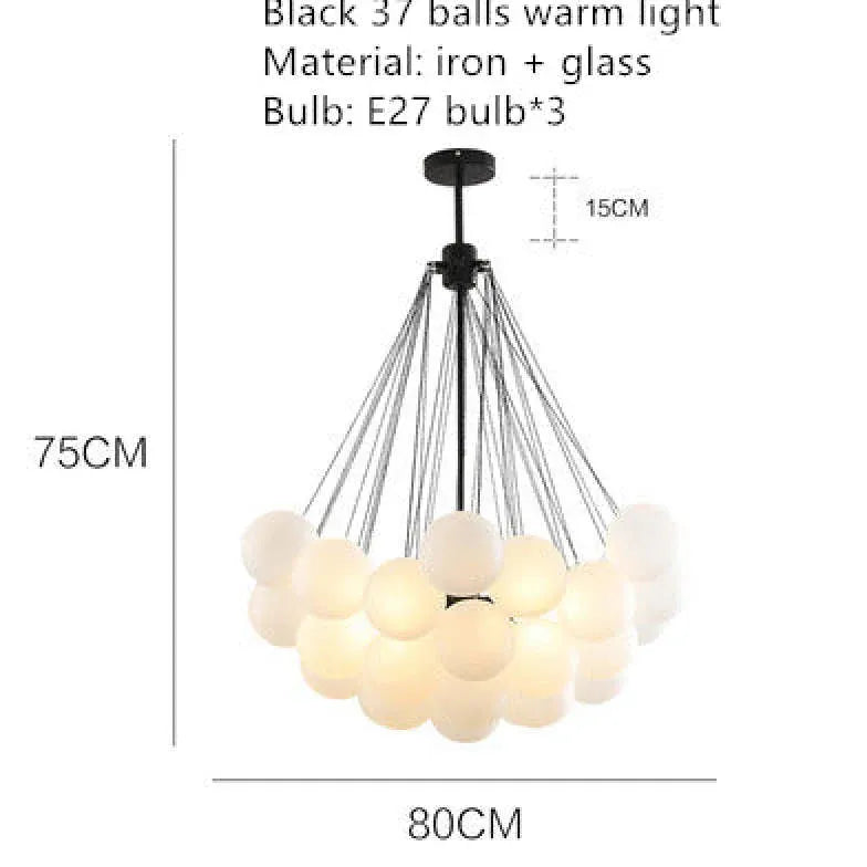 Kugel Pendelleuchte Weiß modernes elegantes Design Nordic - Clowas.de