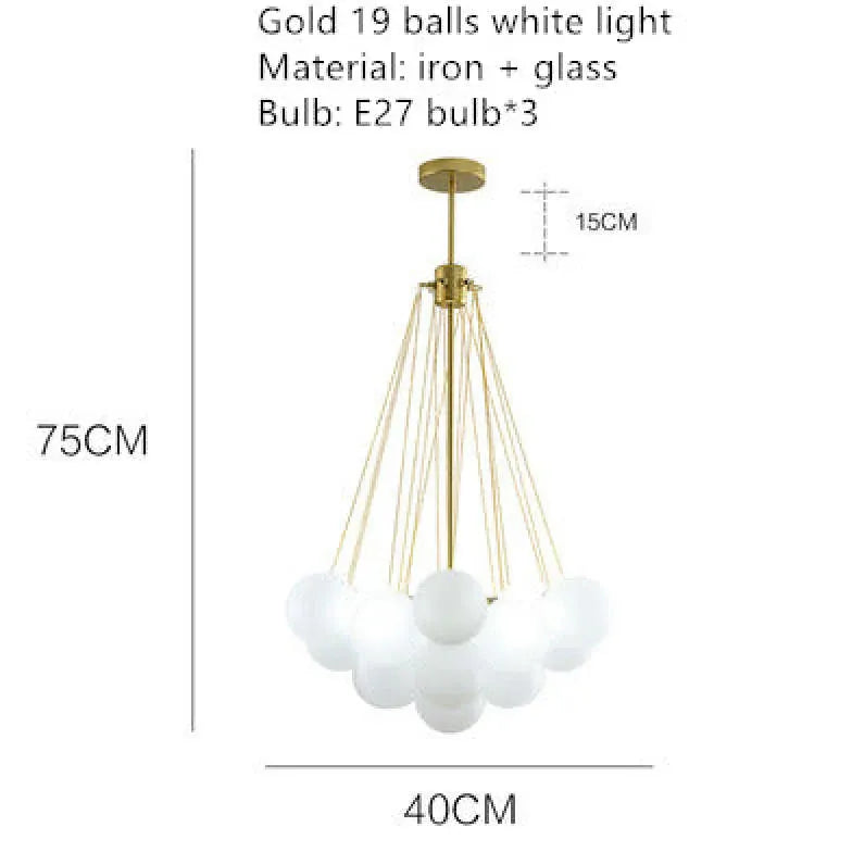Kugel Pendelleuchte Weiß modernes elegantes Design Nordic - Clowas.de
