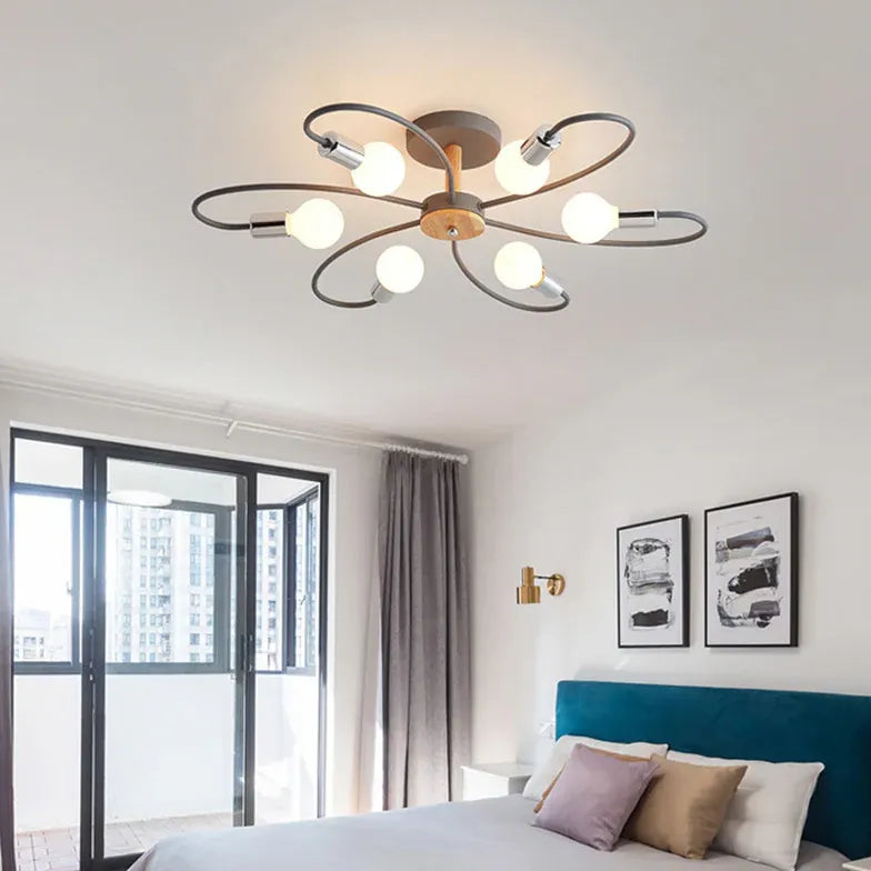 Multi-head Metal Bedroom Ceiling Light