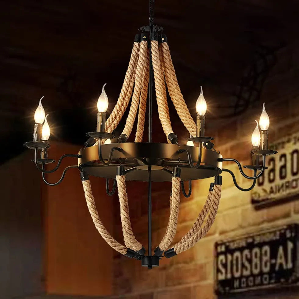 Lampe Kronleuchter im amerikanischen Retro-Stil mit Kerzen - Clowas.de