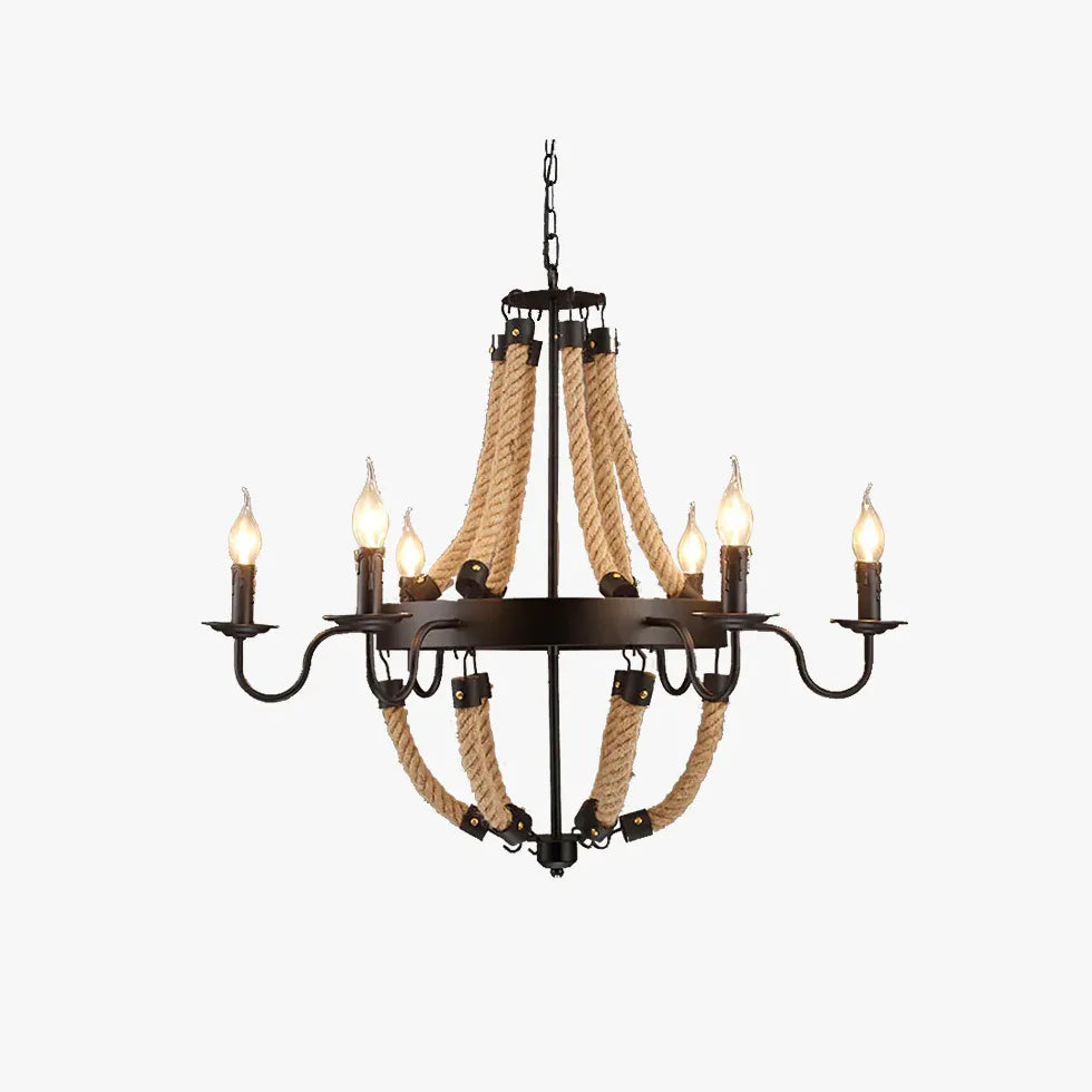 Lampe Kronleuchter im amerikanischen Retro-Stil mit Kerzen - Clowas.de