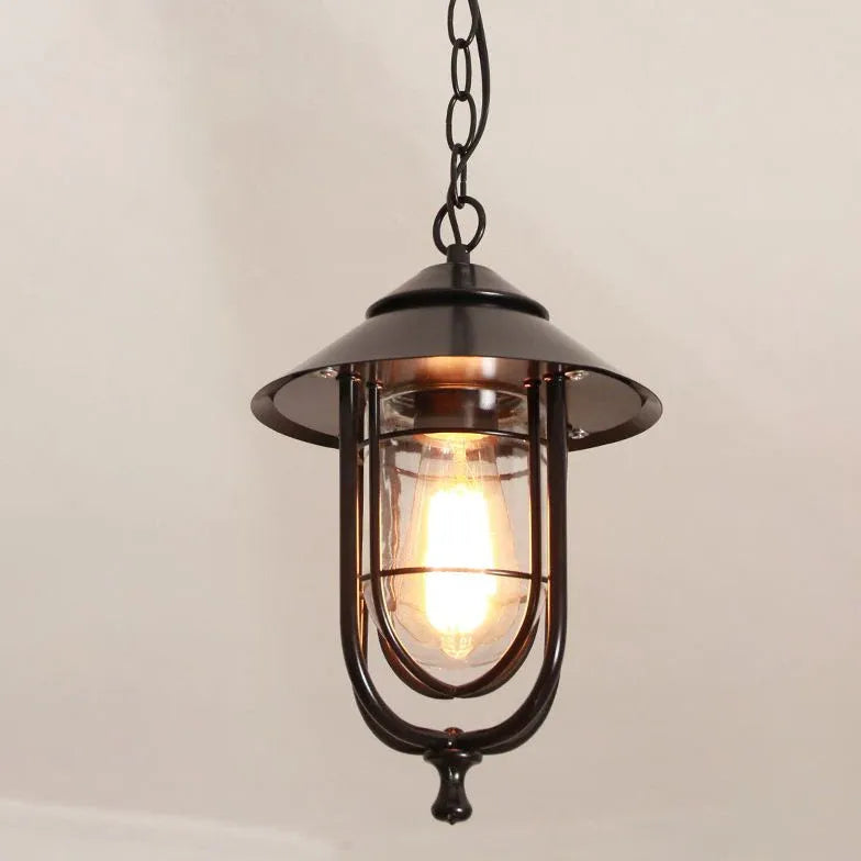 Lampe Wohnzimmer Hängelampe im Vintage schwarzen Laternenstil - Clowas.de