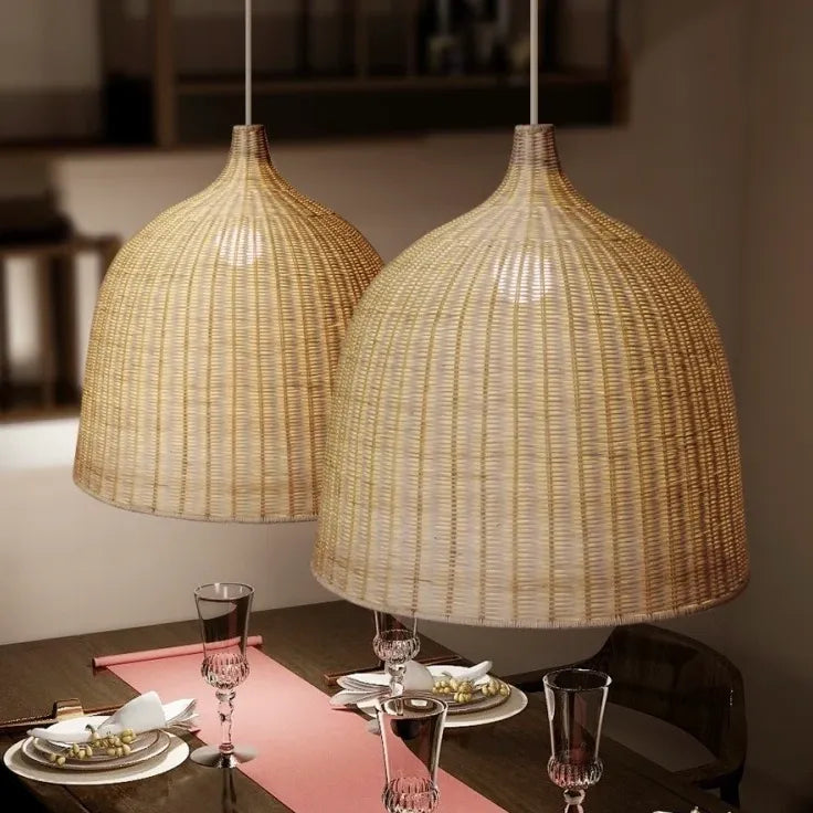Landhaus Pendelleuchten moderne minimalistische Lichtgestaltung aus Bambus - Clowas.de