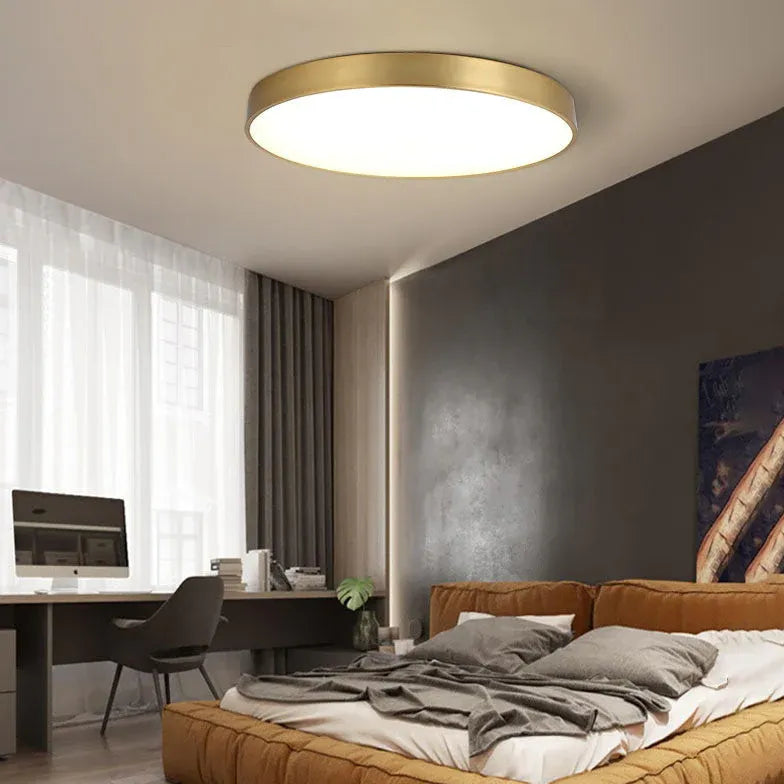LED Deckenleuchte für Schlafzimmer Goldene Runde Schlichte - Clowas.de