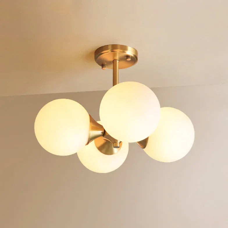 LED Deckenleuchte Gold Nordisch Einfach Milchweißer Ball - Clowas.de