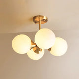 LED Deckenleuchte Gold Nordisch Einfach Milchweißer Ball - Clowas.de