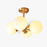 LED Deckenleuchte Gold Nordisch Einfach Milchweißer Ball - Clowas.de