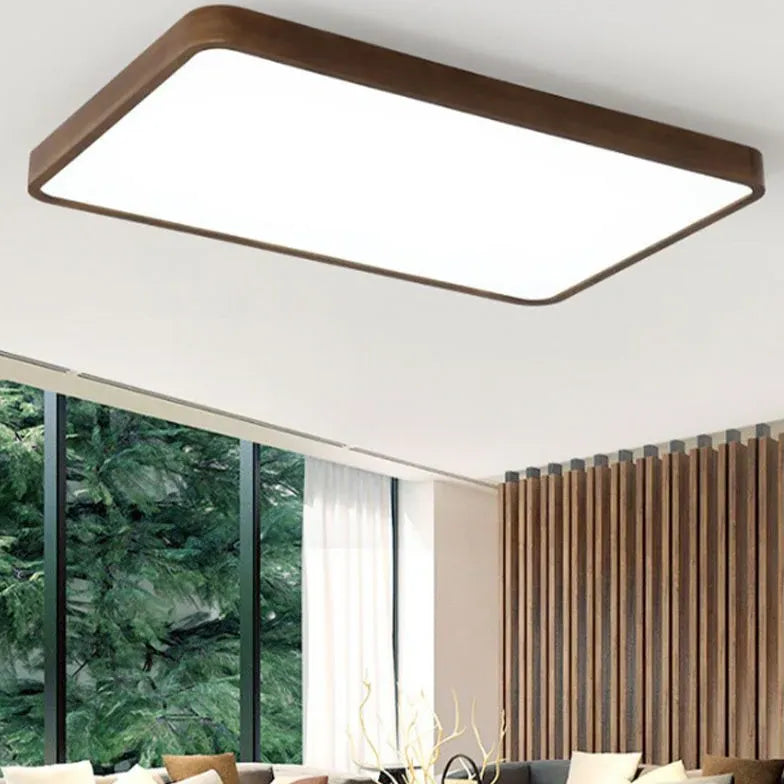 Quadratische Deckenleuchte LED aus Walnussholz im modernen Stil - Clowas.de