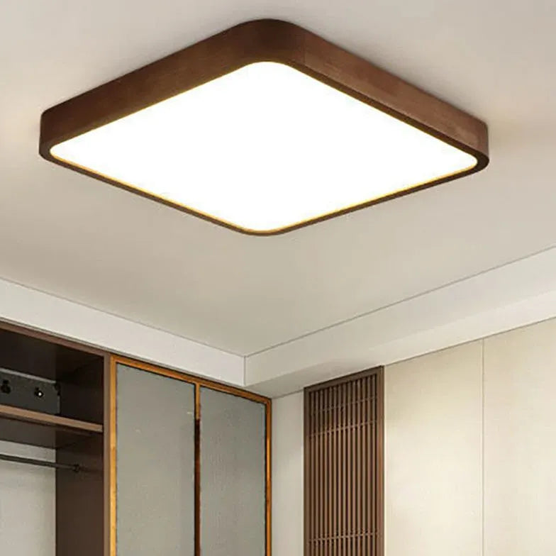Quadratische Deckenleuchte LED aus Walnussholz im modernen Stil - Clowas.de