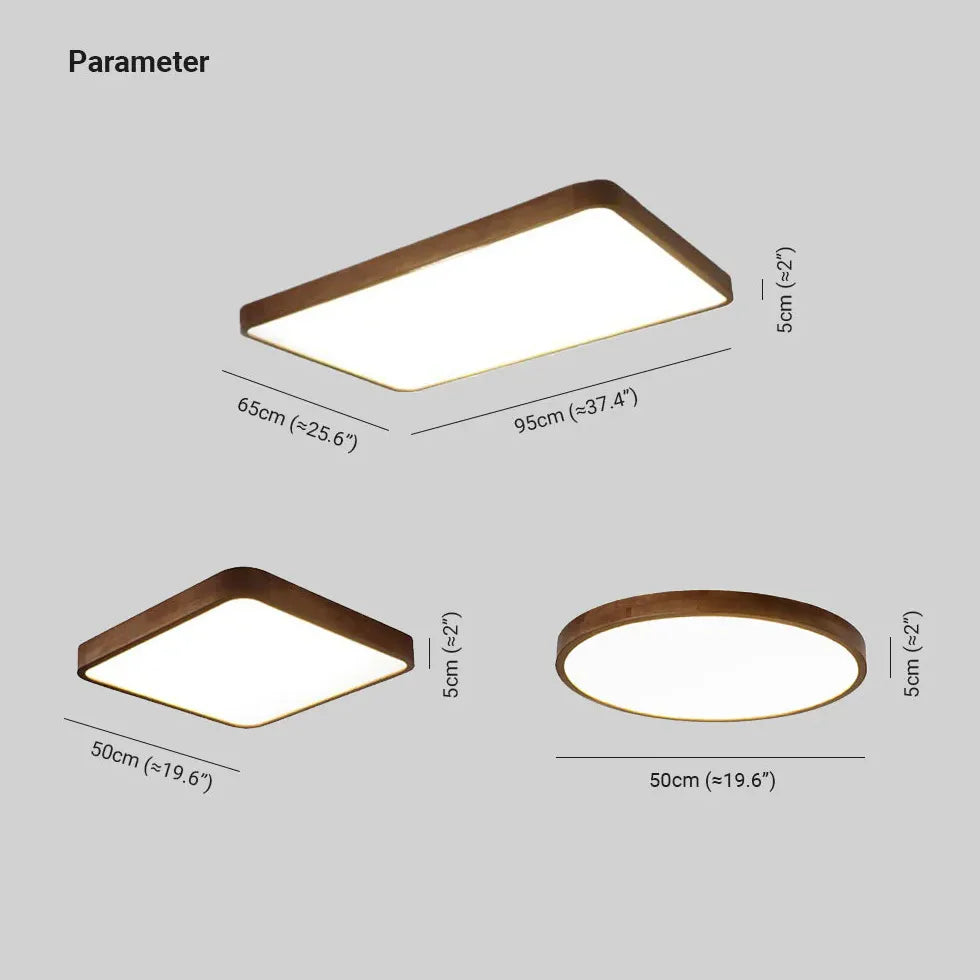 Quadratische Deckenleuchte LED aus Walnussholz im modernen Stil - Clowas.de