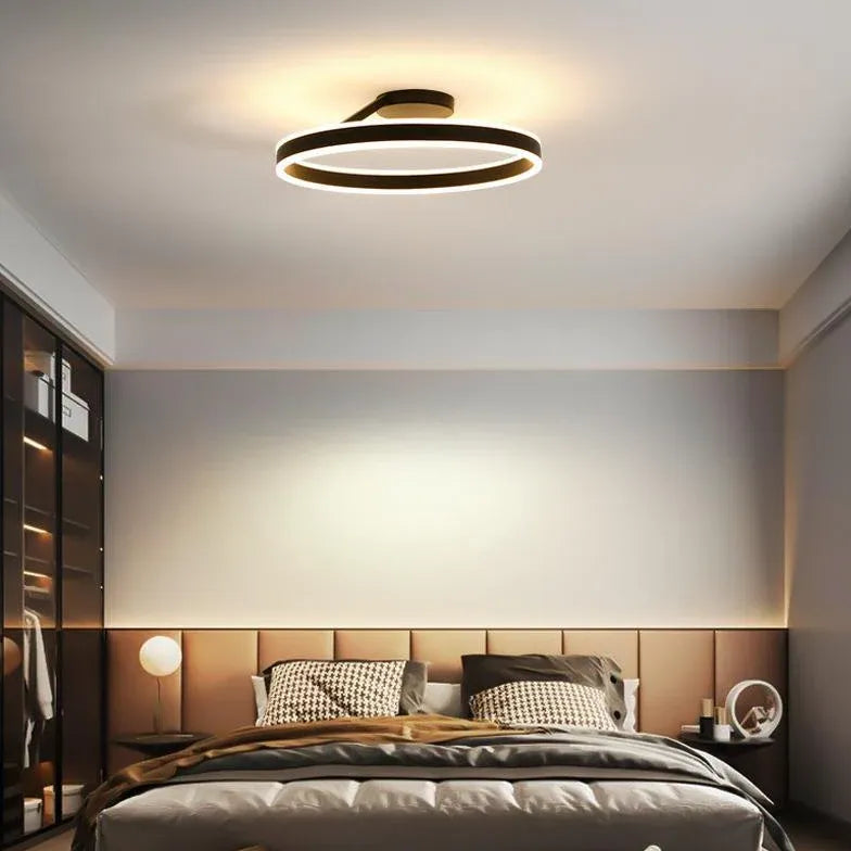 LED Deckenleuchte Ringe in schwarzem modernem Stil - Clowas.de