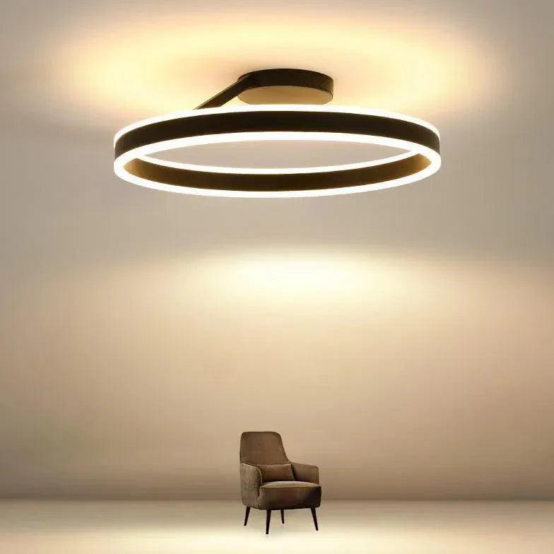 LED Deckenleuchte Ringe in schwarzem modernem Stil - Clowas.de
