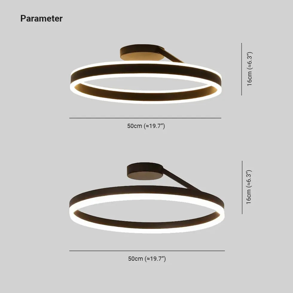 LED Deckenleuchte Ringe in schwarzem modernem Stil - Clowas.de