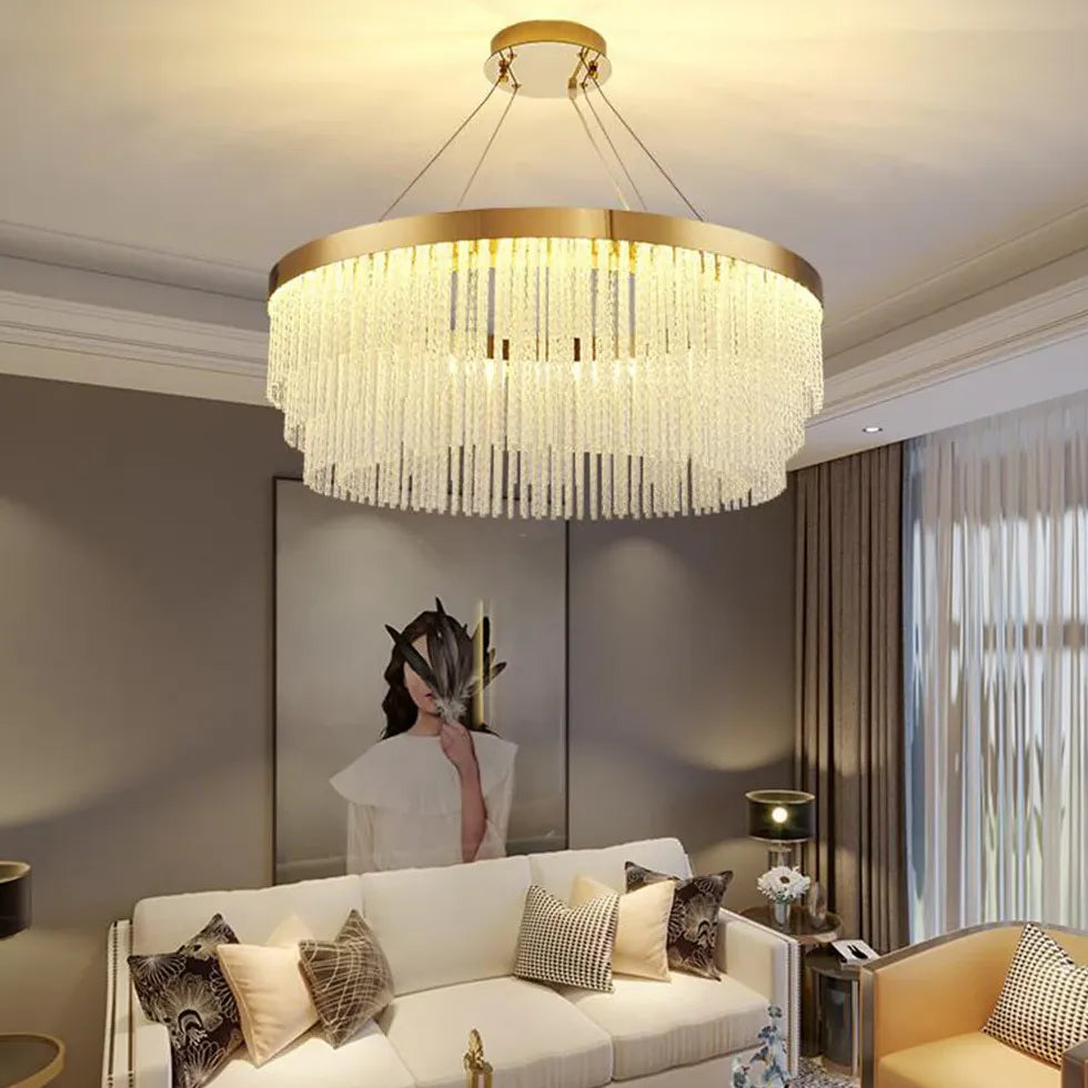 LED Deckenleuchte Wohnzimmer dimmbar leichte nordische Kristallluxus - Clowas.de