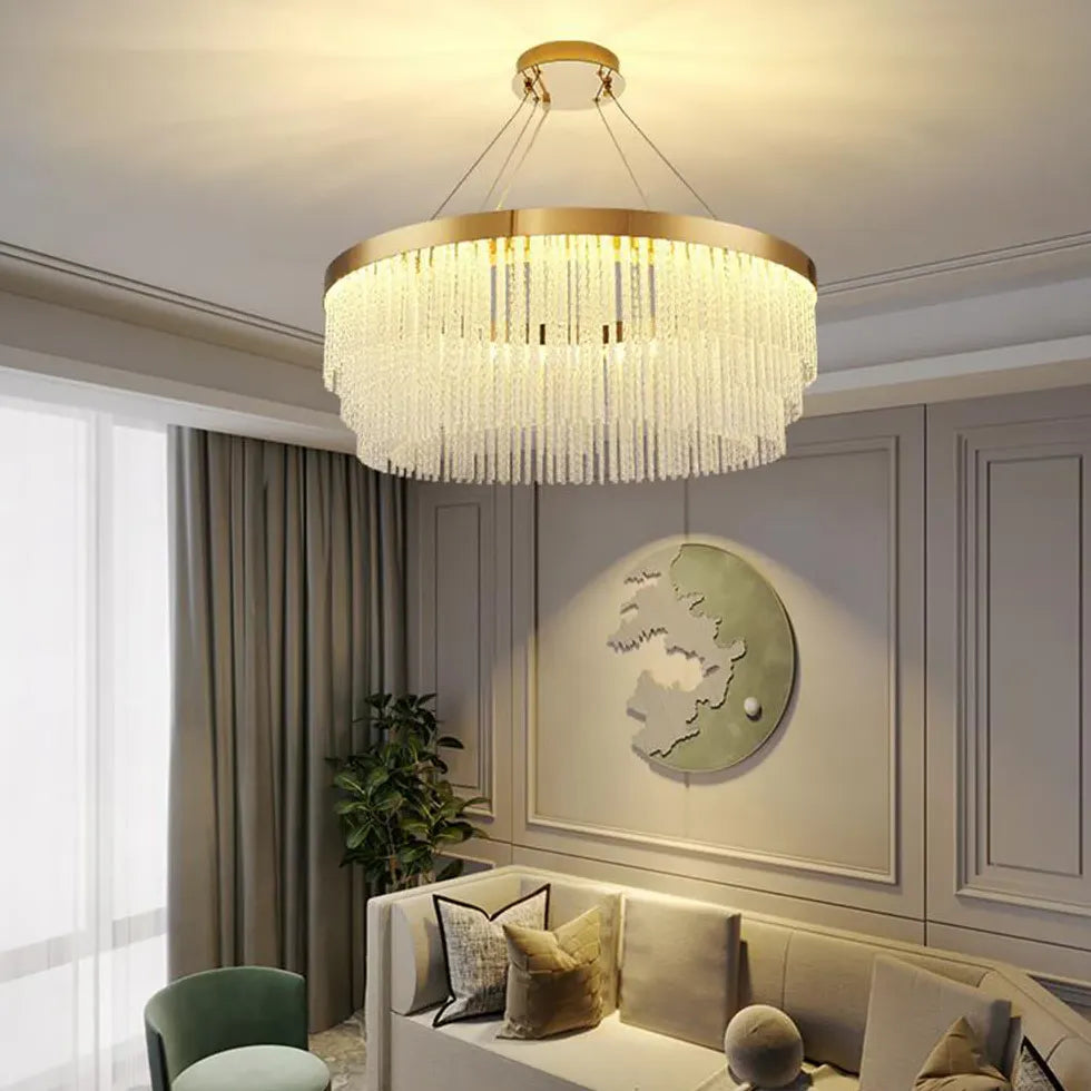 LED Deckenleuchte Wohnzimmer dimmbar leichte nordische Kristallluxus - Clowas.de