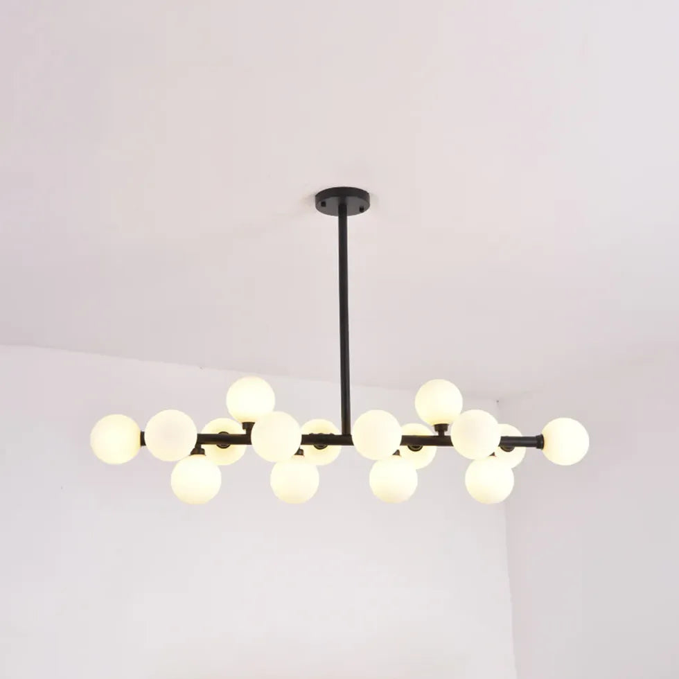 Led Pendelleuchten Wohnzimmer mit weißen Glaskugeln - Clowas.de