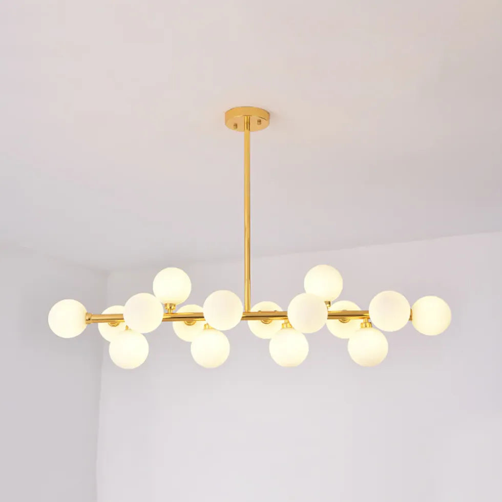 Led Pendelleuchten Wohnzimmer mit weißen Glaskugeln - Clowas.de