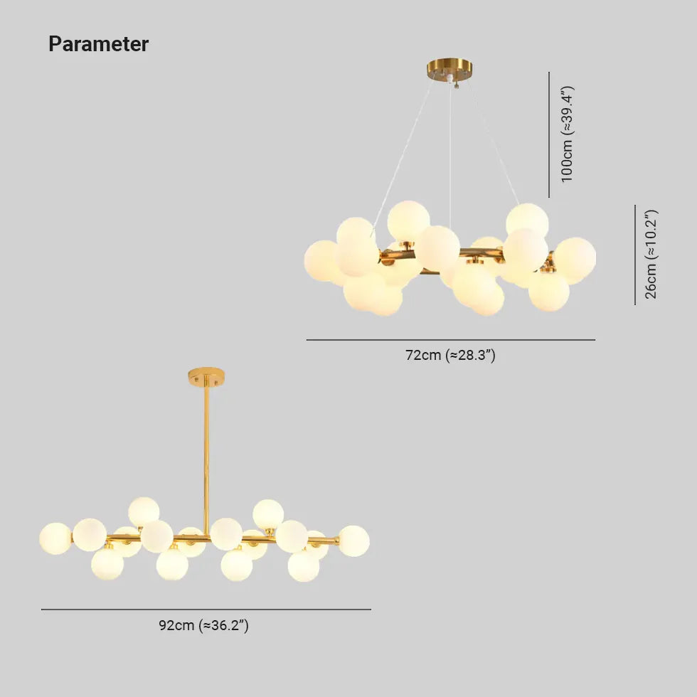 Led Pendelleuchten Wohnzimmer mit weißen Glaskugeln - Clowas.de