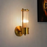 Brushed Brass Wall Light Glass