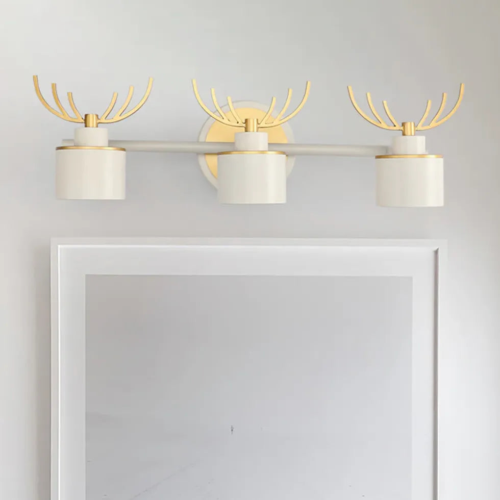 Gold Antler White Lampshade Bathroom Wall Lights