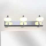 Lantern Shaped Glass Silver Bathroom Wall Lights