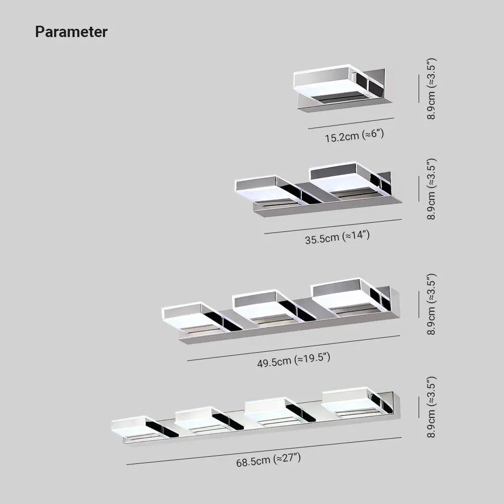 Chrom quadratische moderne Badezimmerspiegellichter