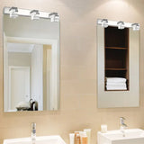 Square Silver Crystal Bathroom Mirror Lights