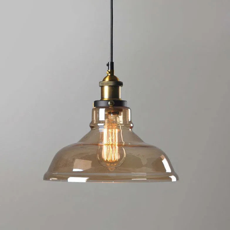 light clear amber smoke pendant light