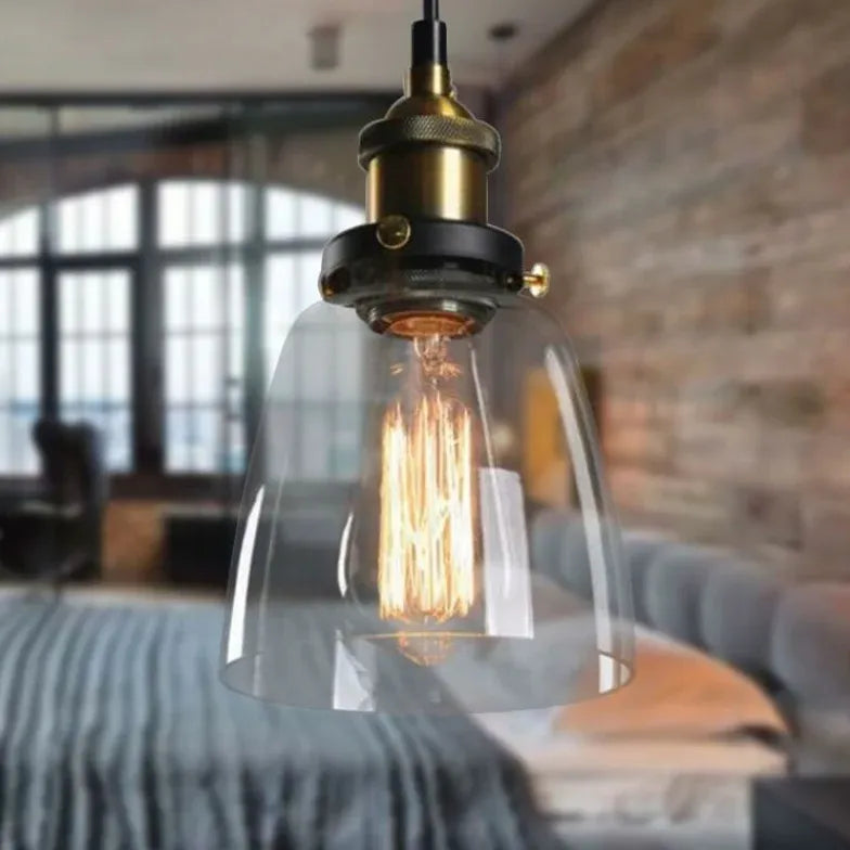 light clear amber smoke pendant light