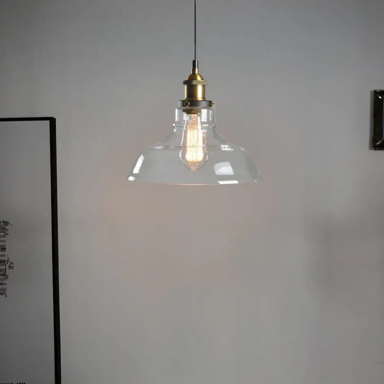 light clear amber smoke pendant light