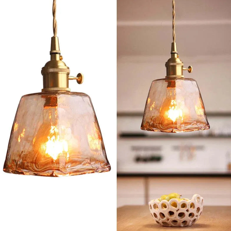 Bell Shape Glass Industrial Pendant Light