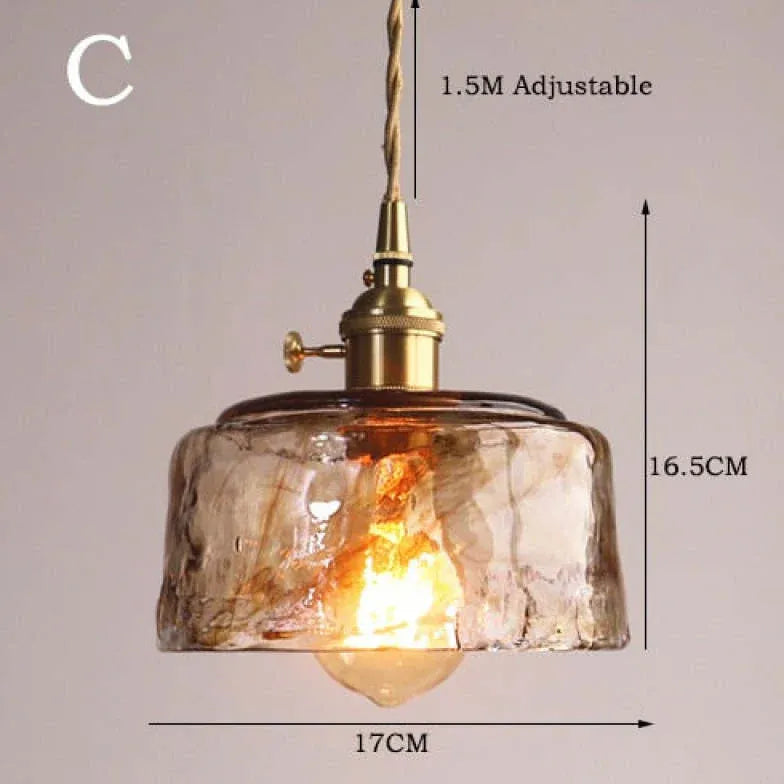 Bell Shape Glass Industrial Pendant Light