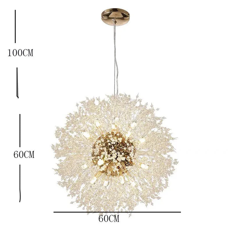 Starburst Gold Crystal Modern Ceiling Light