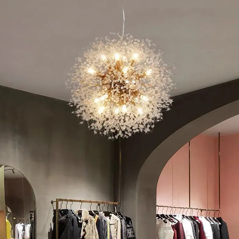 Starburst Gold Crystal Modern Ceiling Light