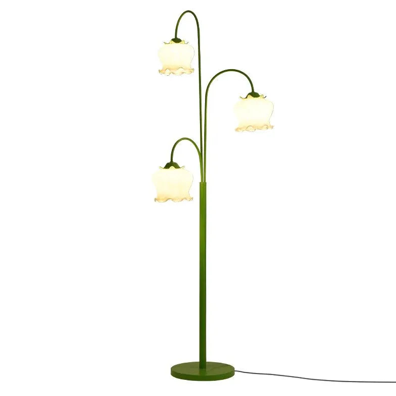 Dreiköpfe Laternenblumengrün-Stehlampe