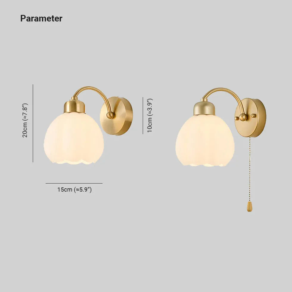 Gold lily Bedroom Plug in Wall Lights