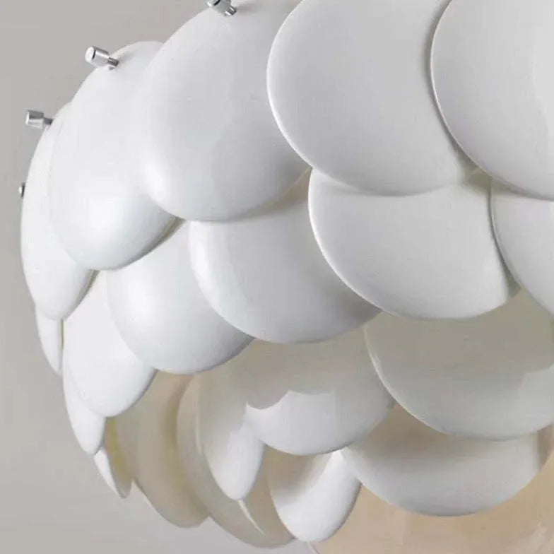 White Scales Disc Design Modern Pendant Light