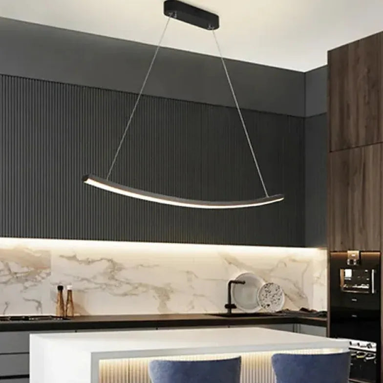 Minimalist Curved Dining Room Pendant Light