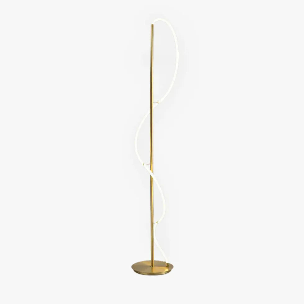 White Tube Curved Line Floor Lamp