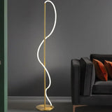 White Tube Curved Line Floor Lamp