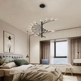 Extended Branch Structure Black Modern LED Chandelier