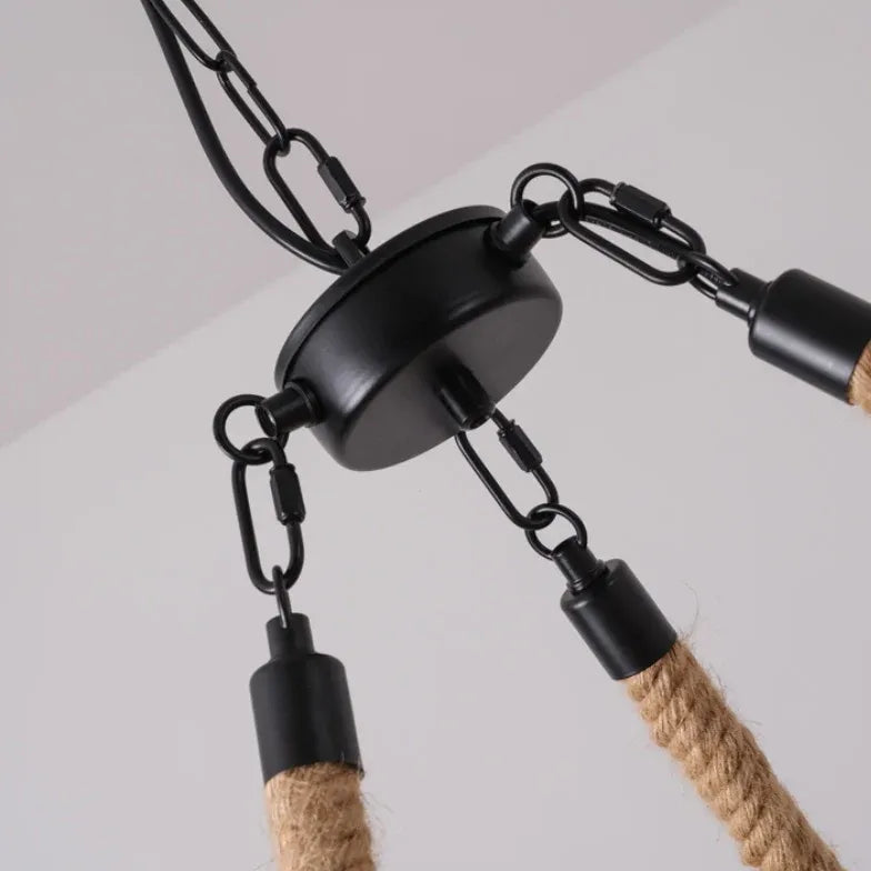 Lüster Kronleuchter im industriellen Eisenstil mit weißem Lampenschirm - Clowas.de