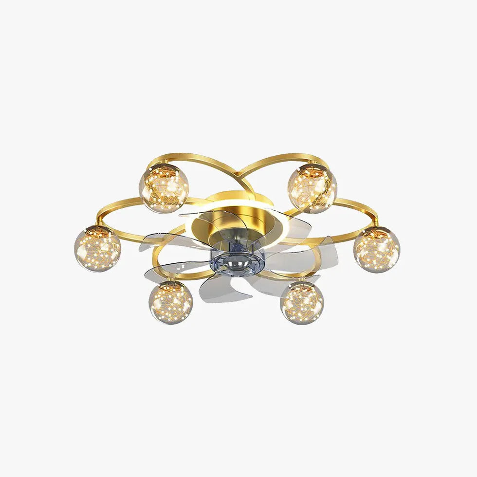 Oktopus Schlafzimmer Gold Deckenventilator mit Licht