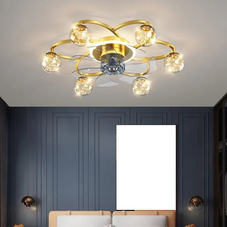 Oktopus Schlafzimmer Gold Deckenventilator mit Licht